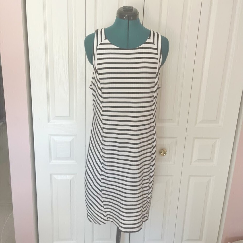 Old Navy Stretchy Comfy Stripe Nautical Sleeveless Knee Length Summer Dress